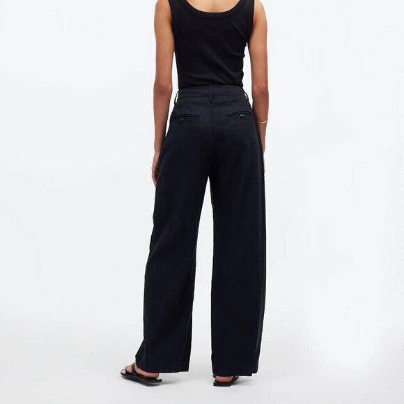 Madewell The Harlow Wide Leg Lightweight Lyocell Blend Pants Black Size 4/S NWT - Picture 2 of 10